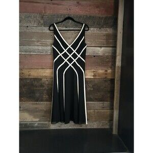 Vintage Papell Boutique Evening Womens Silk Midi Dress Size 8 Formal Event LBD